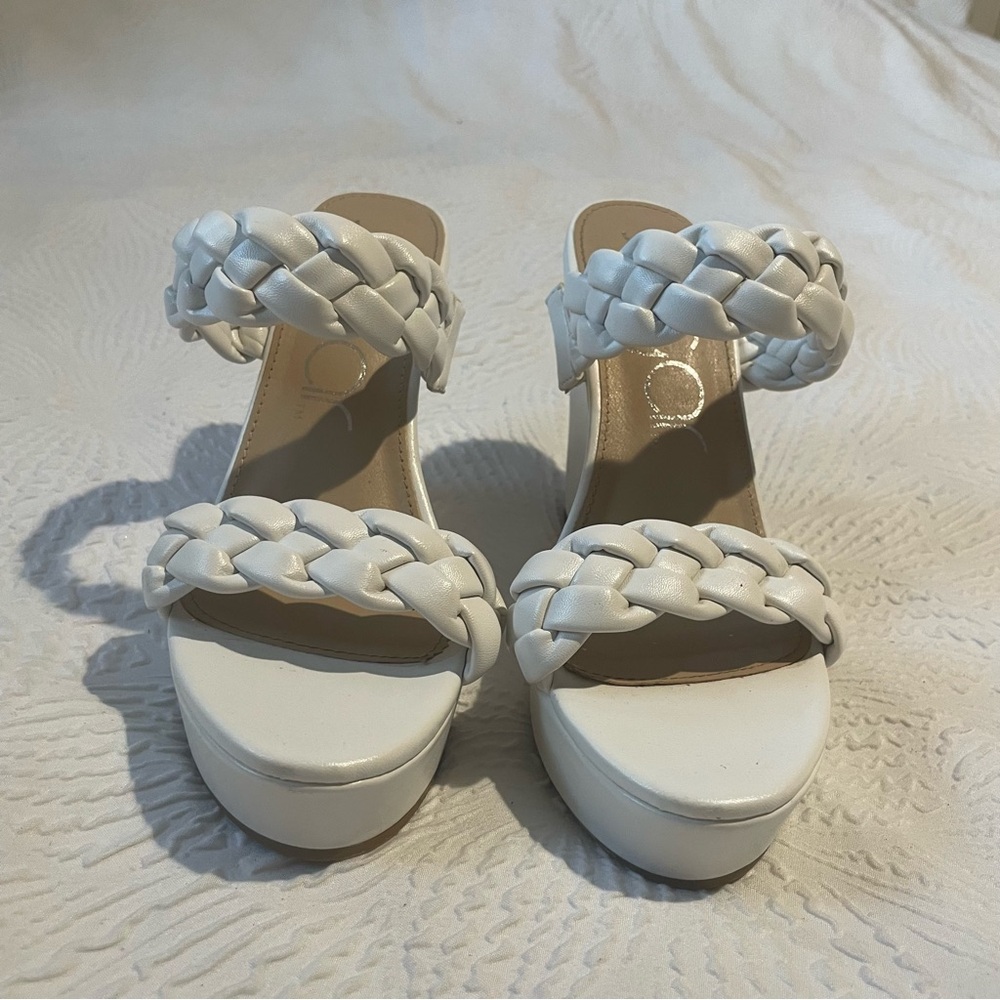 Sugar White Braided Woman’s High Heels